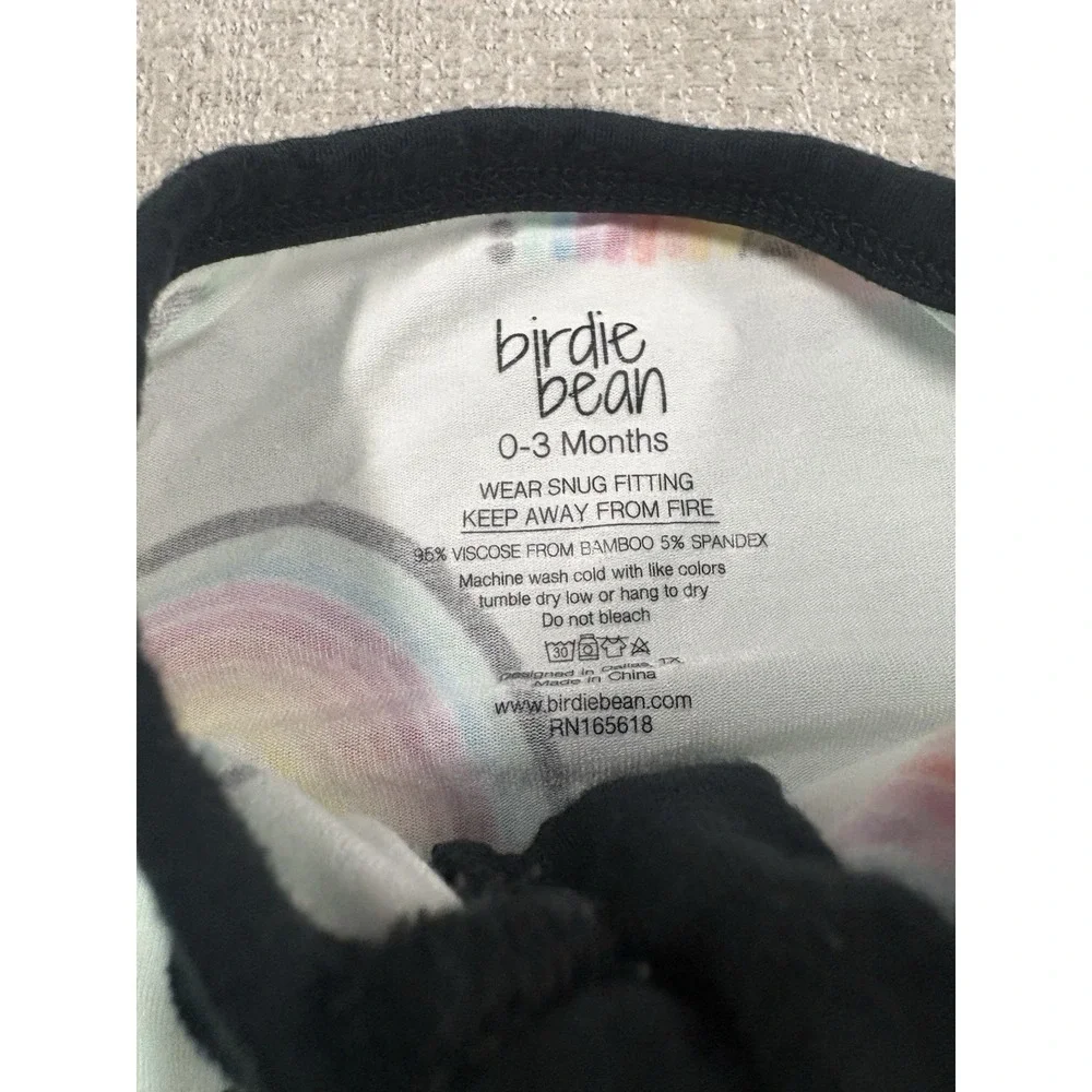 Birdie Bean Mila Ruffle Rainbow Pajama Bamboo Zippy Size 0-3 Months